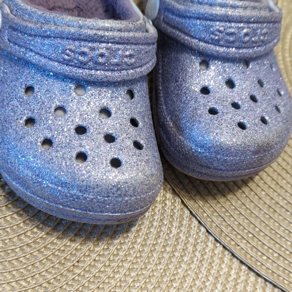 Kids Glitter Clogs - Purple